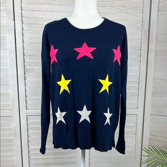 Lisa Todd Navy Star Struck Sweater Small - Picture 1 of 11